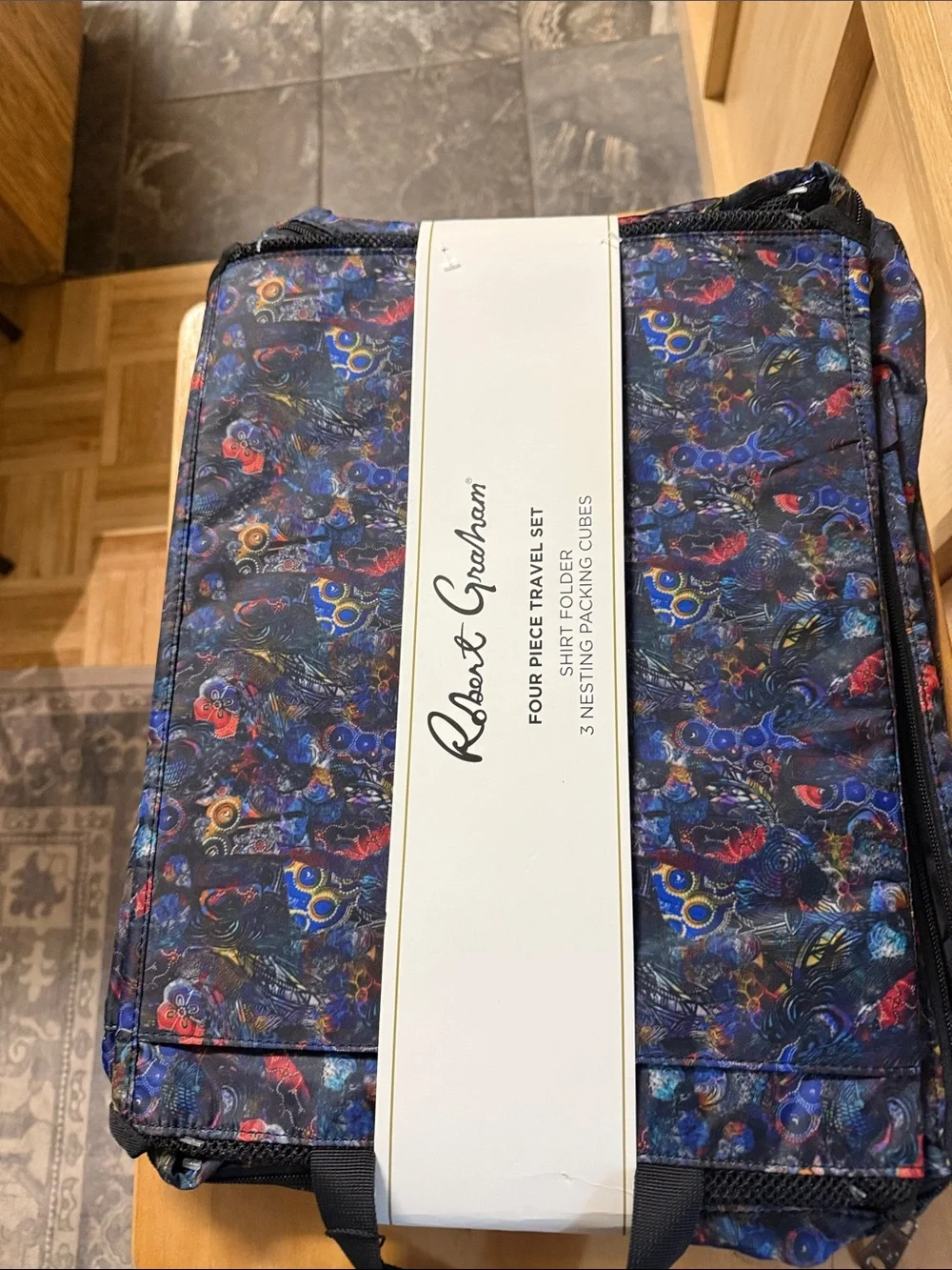Robert Graham Men's Travel Packing Cube - Multicolor Blue & Red Accents